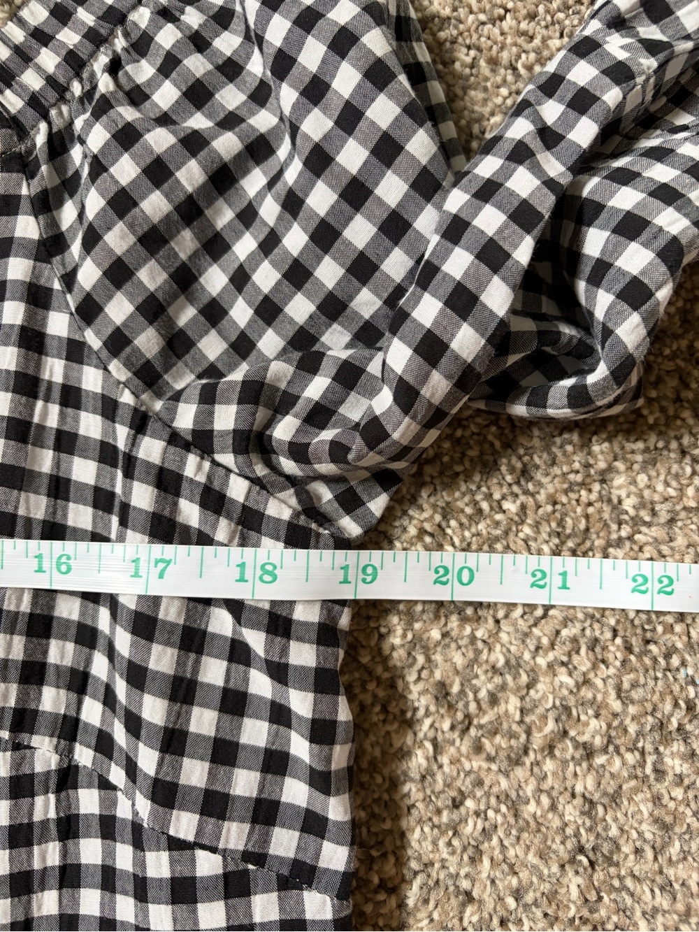 WHBM Blouse White House Black Market Gingham Square Neck Bell Sleeve Cottagecore - Picture 13 of 14